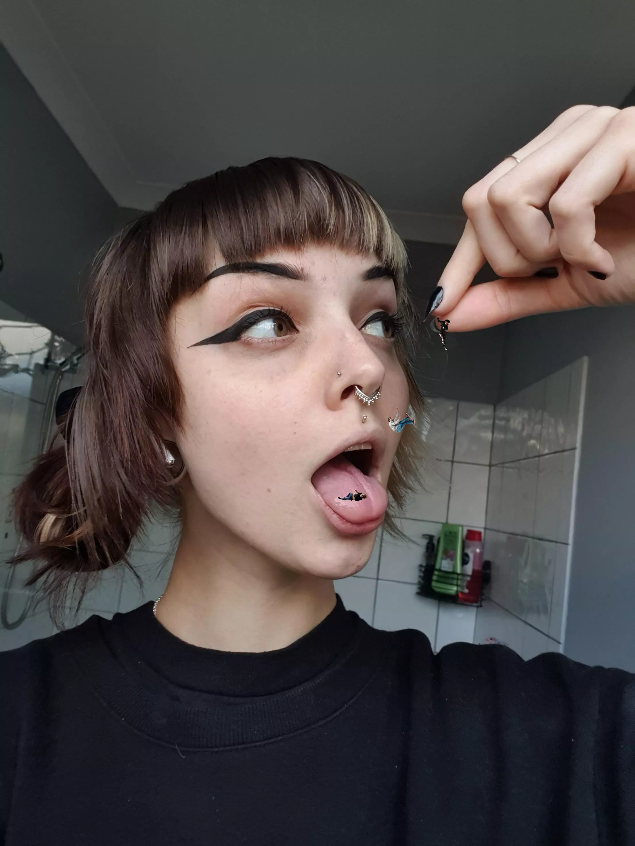 {image} By Violet Night. Silly morsel. You're dangling there watching your friend roll along my taste buds, becoming doused in my spit, soon to become a part of me forever. And you're next...