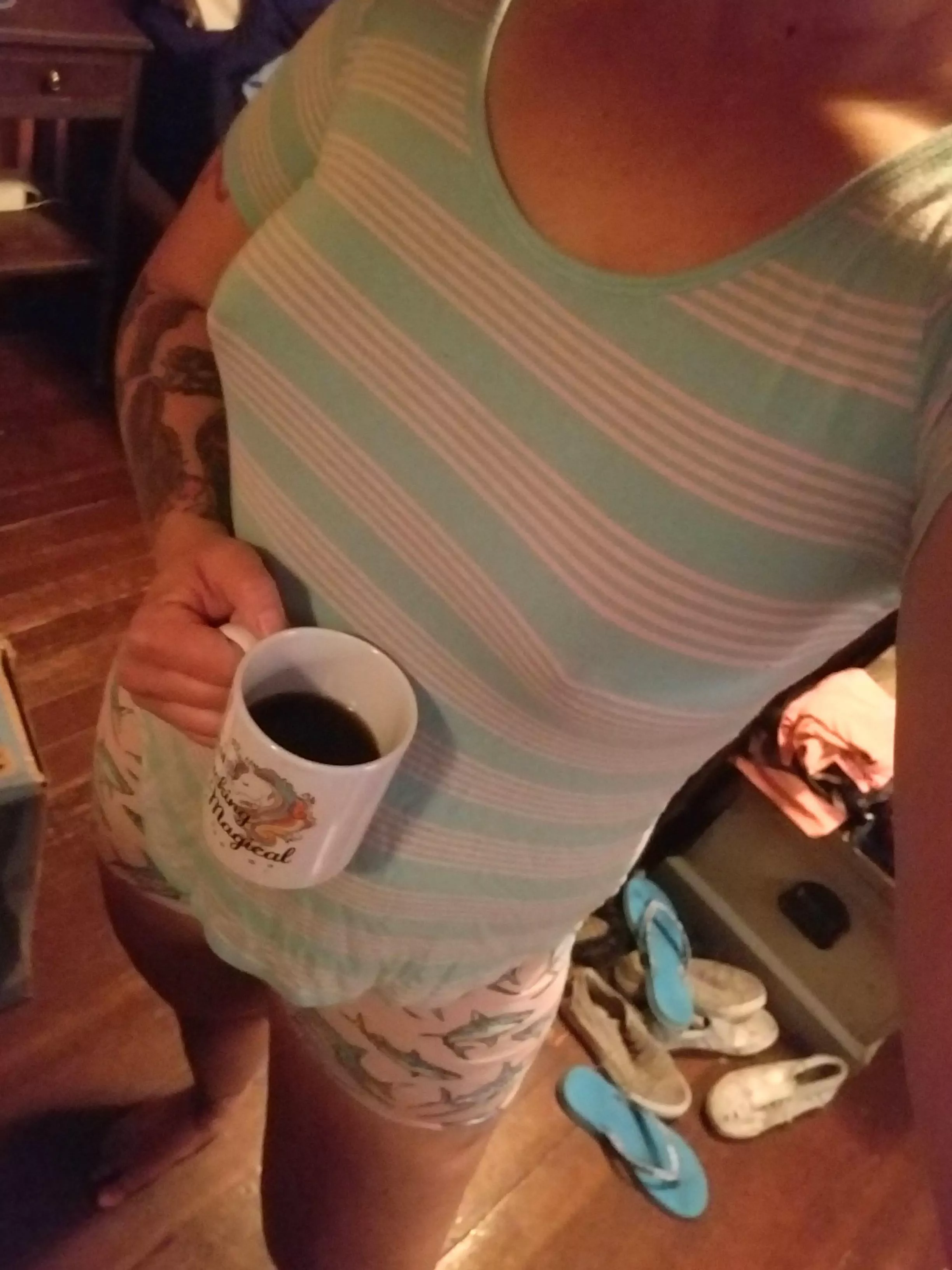 It's too early to be up. At least there is coffee.