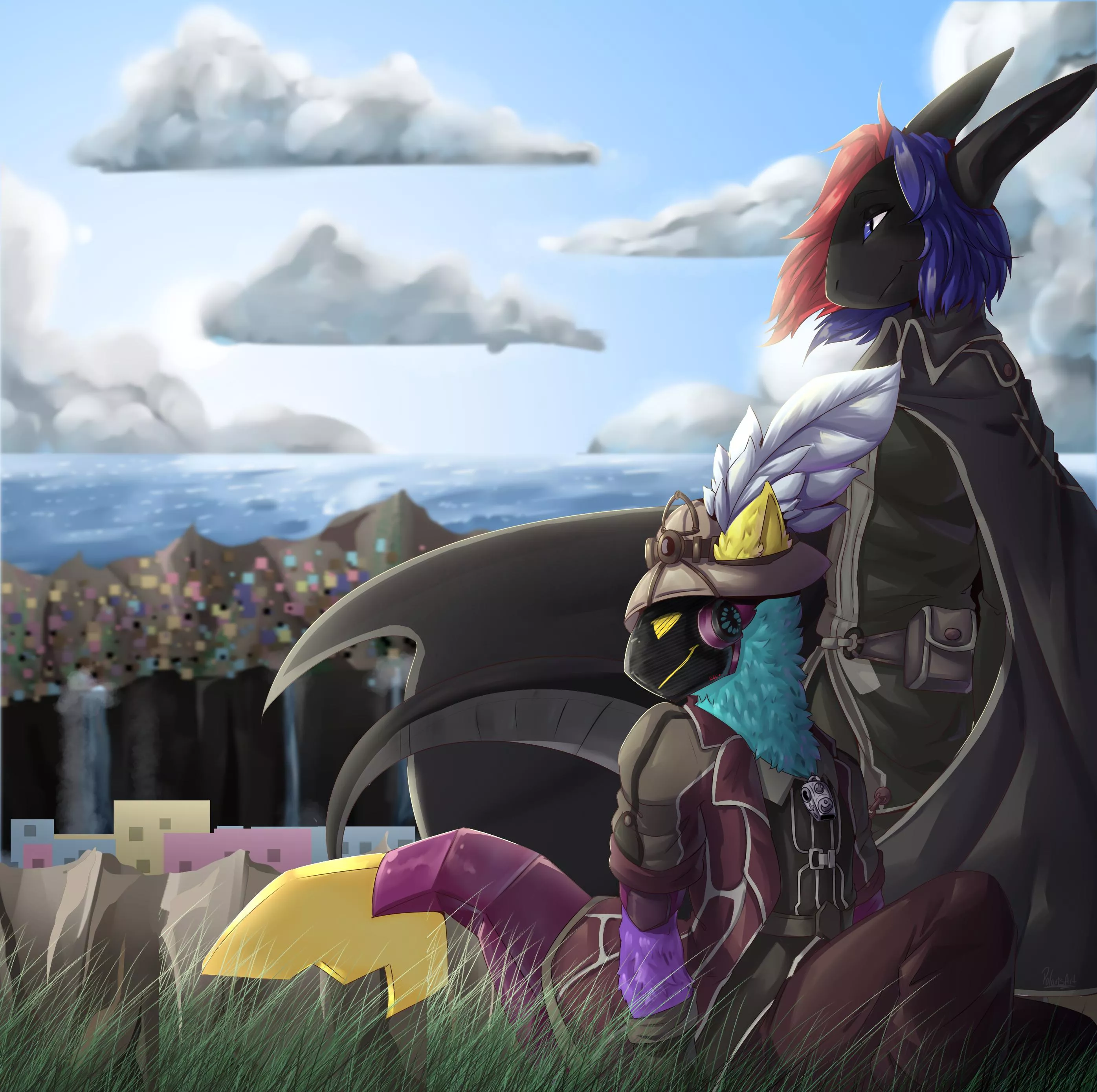 Made in Abyss costplay art with me and my friend Chomper, by @Art_Polaris (NSFW twitter account)