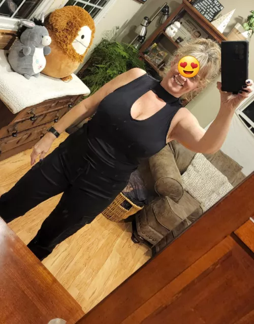 (F) 58. sorry, no nudity on this pic but wanted to see what you thought? My hubby allows me to go on sex dates with a couple close friends from time to time.