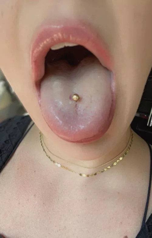 I pierced my tongue so you’d know where to shoot your cum