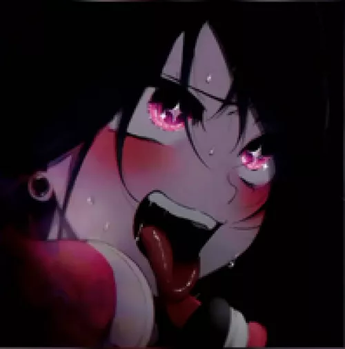 LF Color Source: 1girl, tongue out, blush, pink eyes, ear piercing, ahegao, headphones, salivation, drips of sweat, black hair