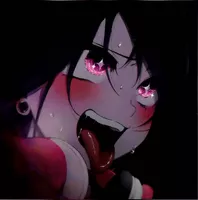 LF Color Source: 1girl, tongue out, blush, pink eyes, ear piercing, ahegao, headphones, salivation, drips of sweat, black hair