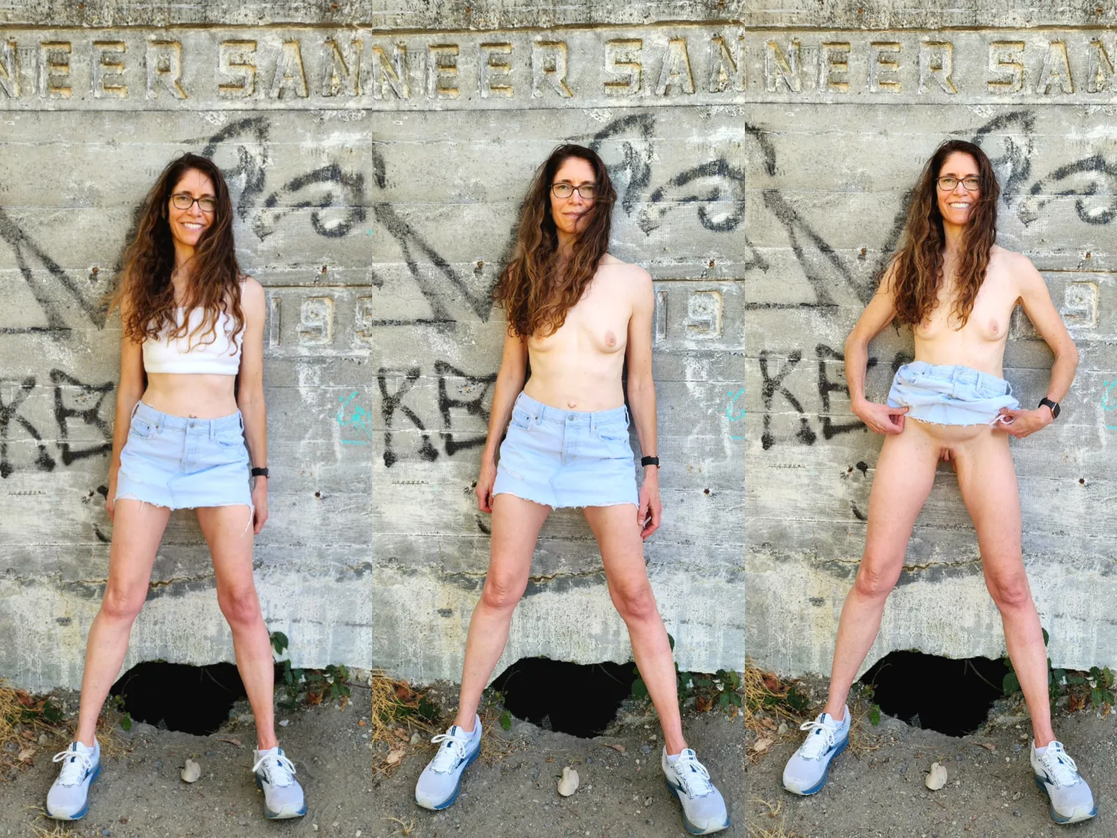 My upper 40s wife in various stages of undress.