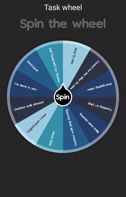 Wanna spin my wheel? You get a video of me doing whatever it lands on 😘