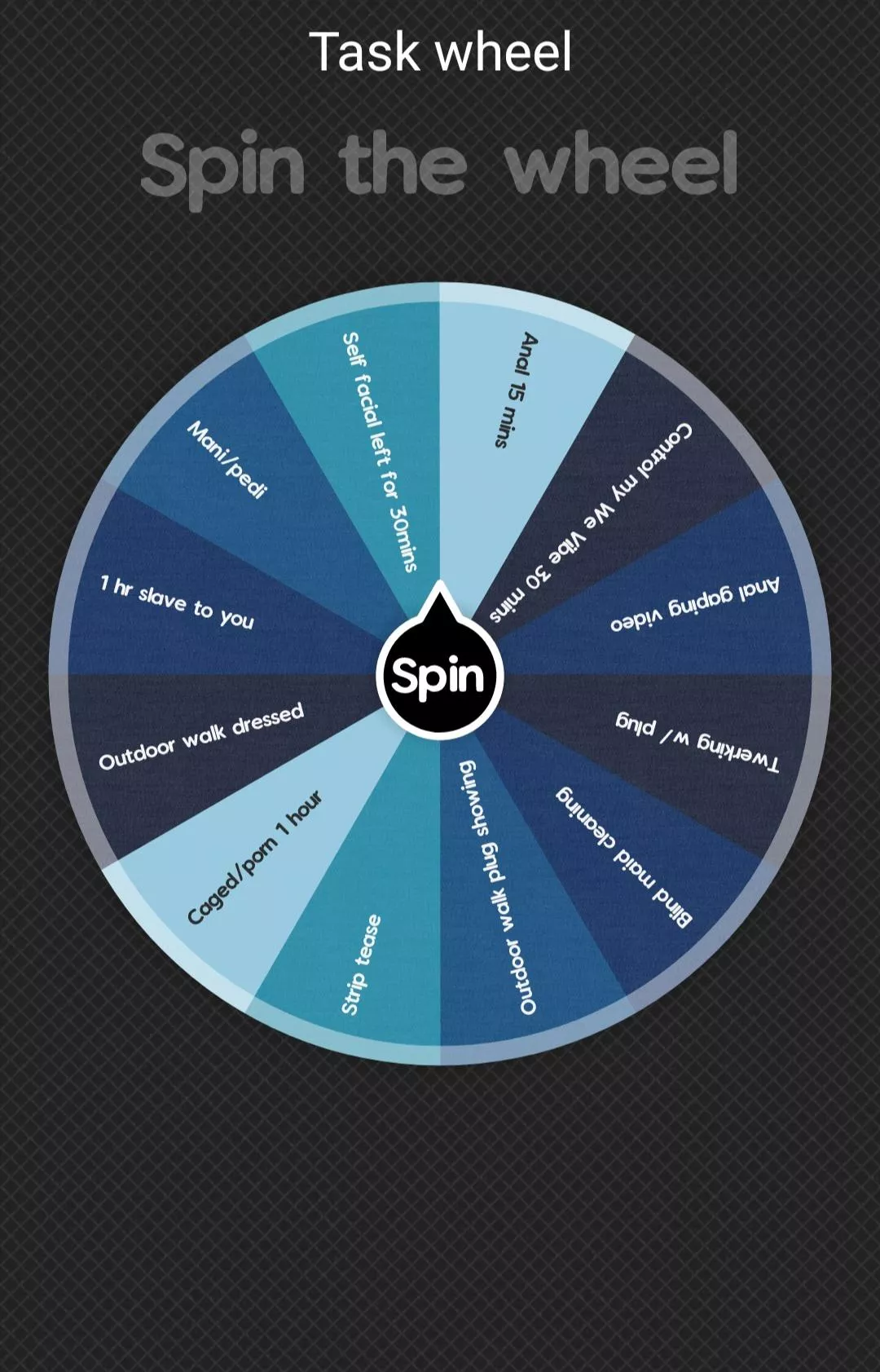 Wanna spin my wheel? You get a video of me doing whatever it lands on 😘