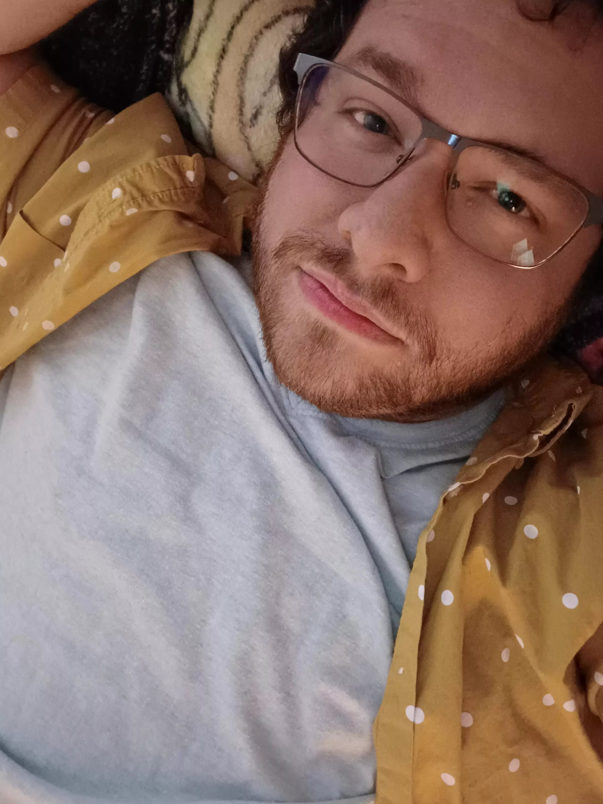 Glad to be at home and in bed after a long week! Treating myself to a relaxing evening of Dreamlight Valley and dog cuddles.