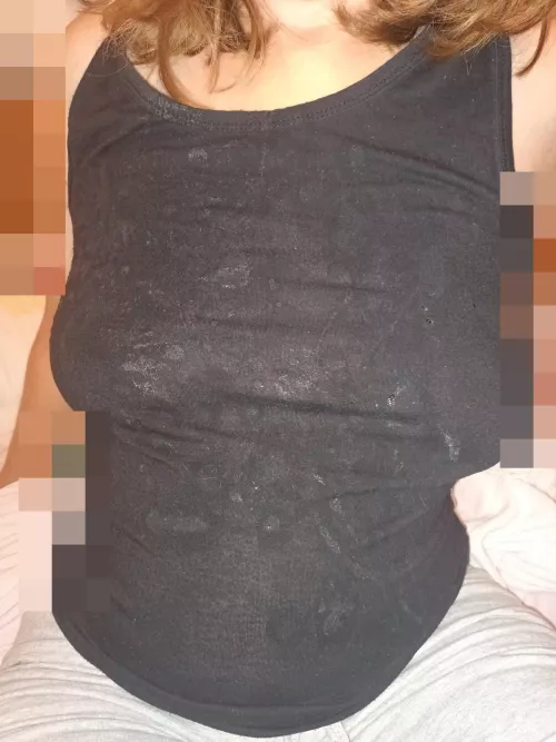 I wear my cum shirt, so hubby can use me as cumdump whenever he wants