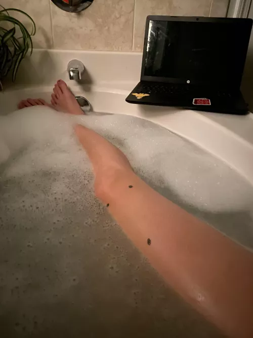 I’m probably too broke to be putting my laptop on the edge of the bath, but it’s always been worth it for the sake of relaxation