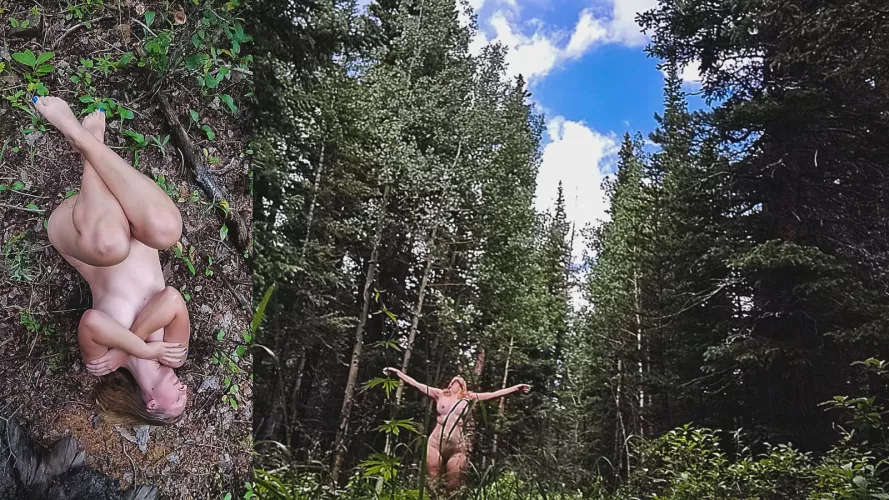 My 34-year-old body. [f] For the past 6 years, I've gone into the woods to document my nude form on my day of birth. This is my continued tradition to document my body as it changes.