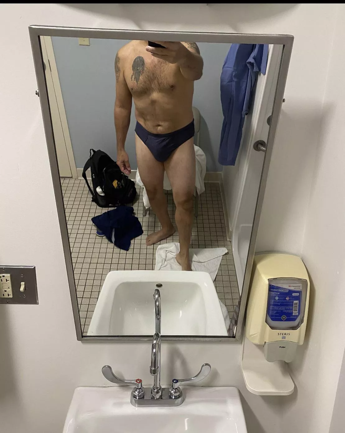 [52] Just finished a shower before the next shift.