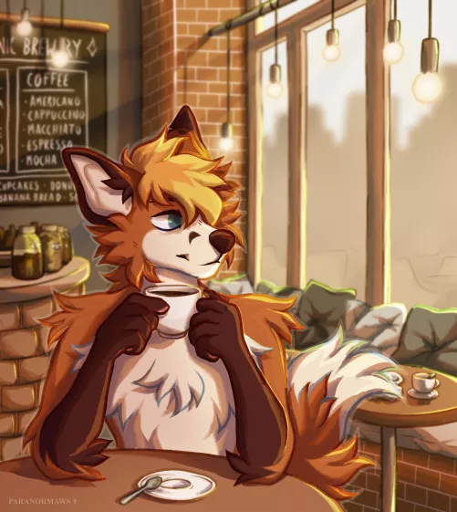 Coffee break (art by me: Paranormaws)