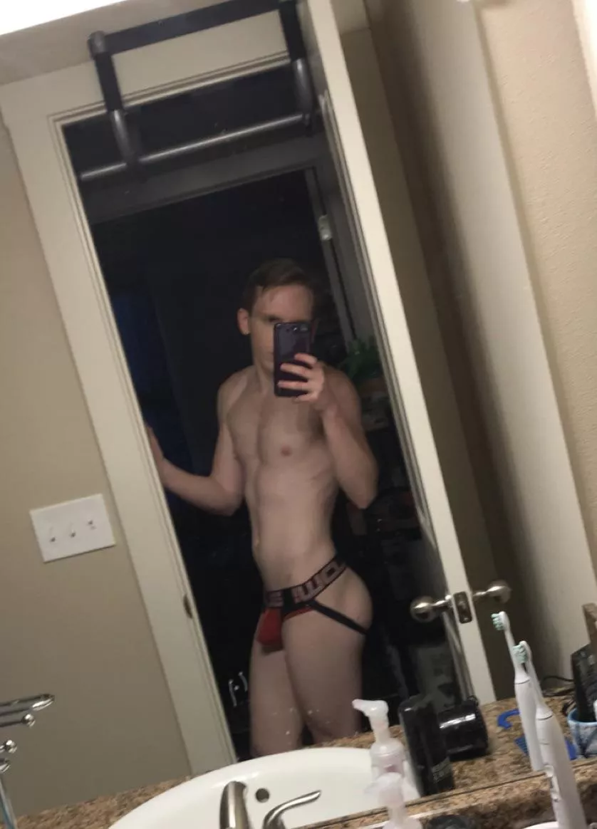 I hope the guys at the gym like seeing me in my jockstrap walking around the locker room