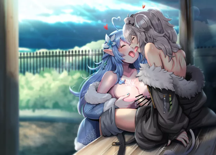 Shishiro Botan And Yukihana Lamy Lovey Dovey Outdoors (Minominir ) [Hololive]