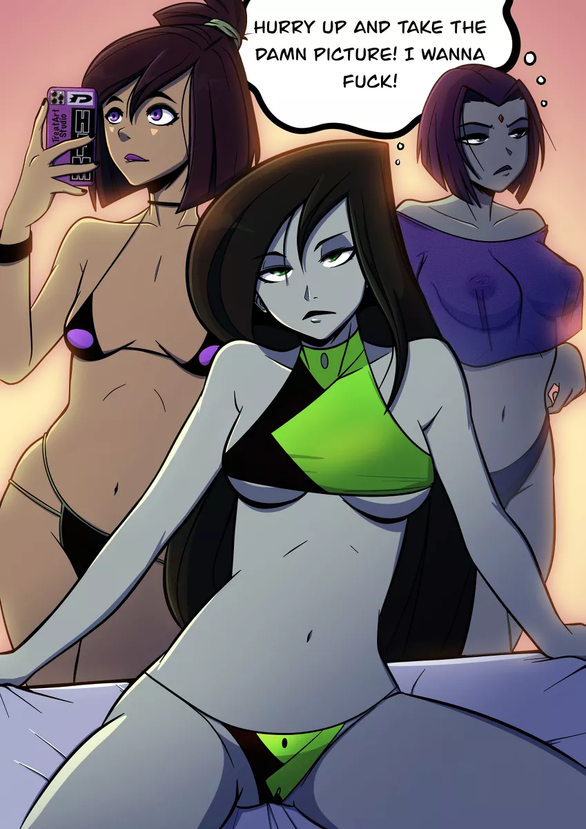 Goth trio - Sam, Shego & Raven (TreatArtStudios) [Danny Phantom, Kim Possible, Teen Titans]