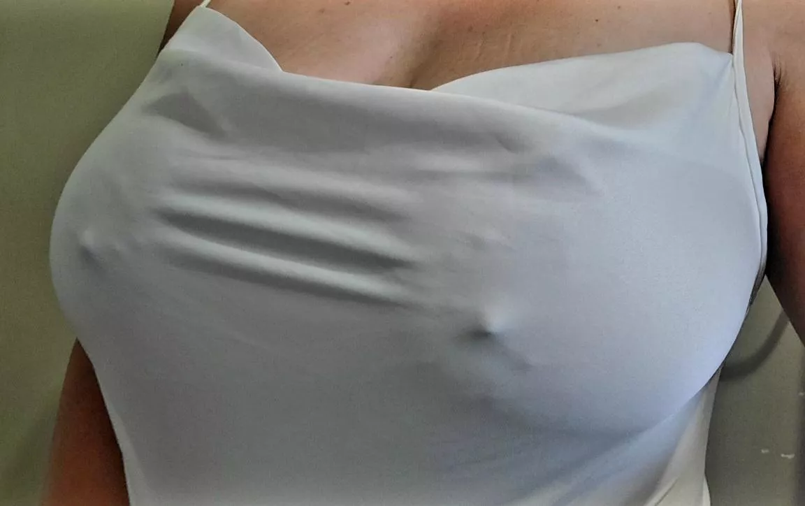 love the feel of this silk tank against my nipples