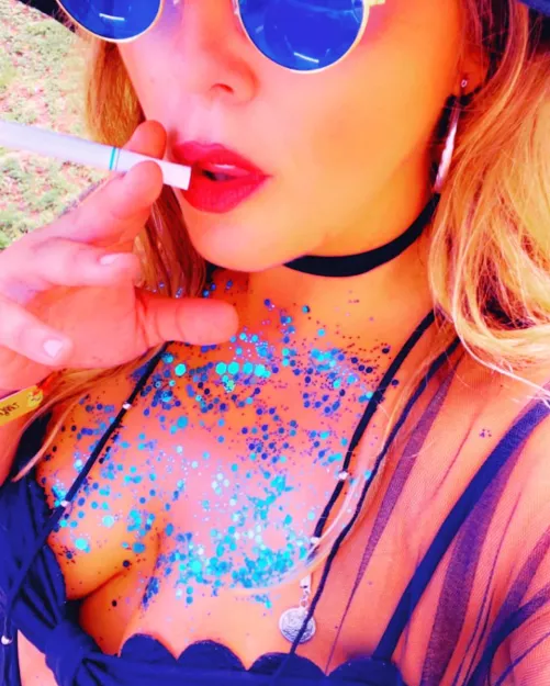 Maybe she’s born with it. Maybe it’s glitter and nicotine 🚬💨🪩