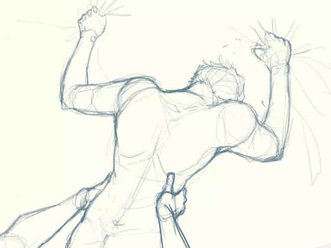 More bedsheet grabbing fun! Same human sorcerer, new triton lover.