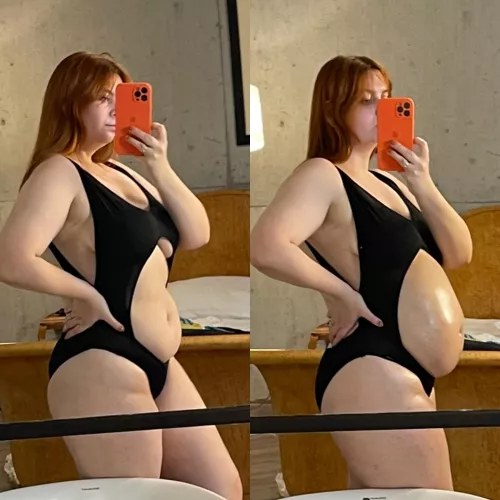 New water enema 🤰💦 I think this swimsuit is perfect for belly inflation 🤭