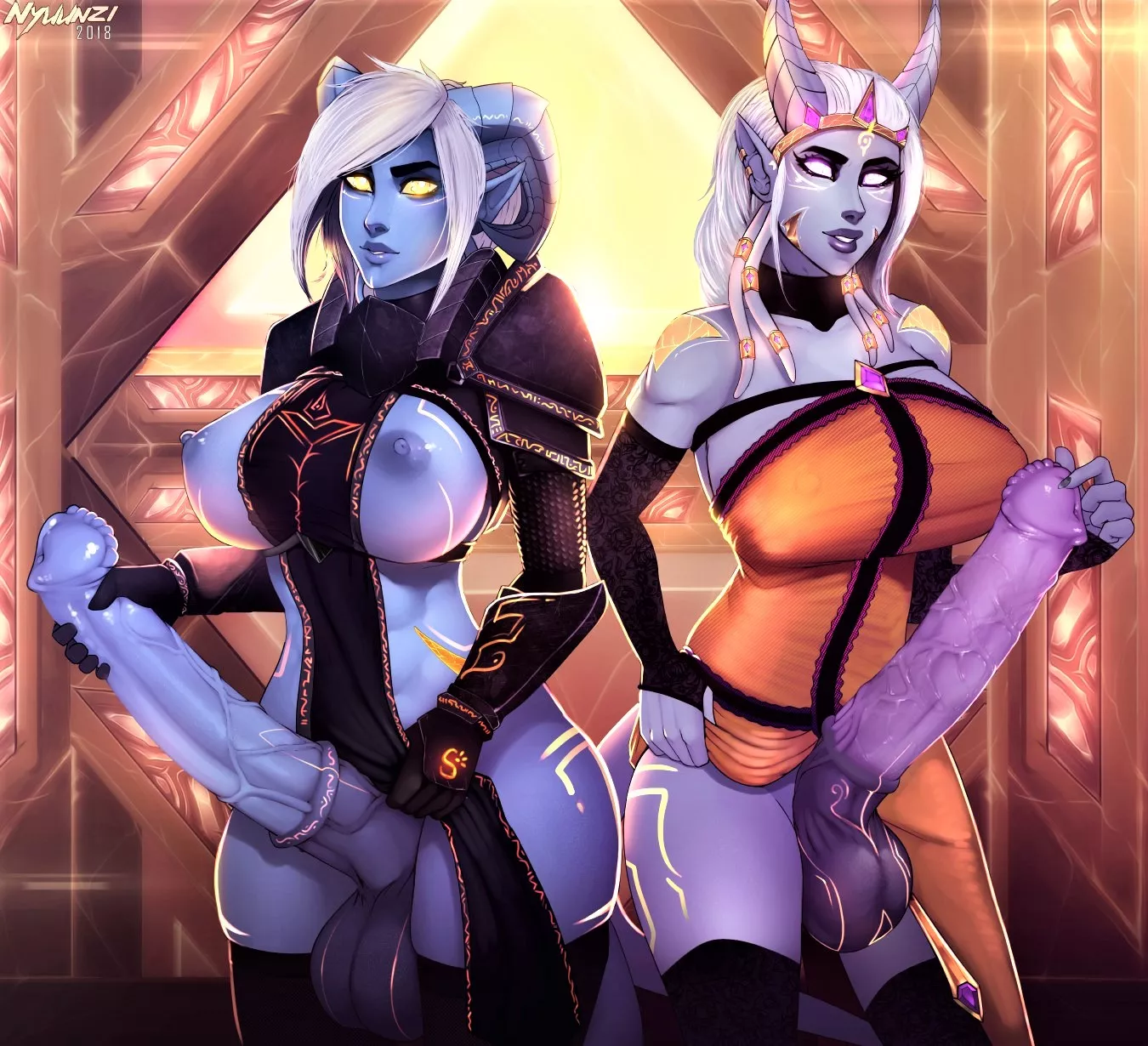 Two futas Draenei are better than one, prepare to be destroyed! [Nyuunzi Artist]