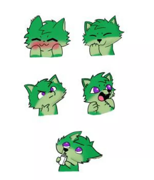 Emote pack I made for a friend! It’s not much, but I’m only on day 3 of learning digital art, and I’m kinda proud ^w^