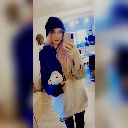 got a new hoodie and a new plushie as well :) a smol plague nurse lol