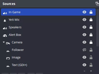 Icons under source in a scene are cut off, This is OBS 28.0.1