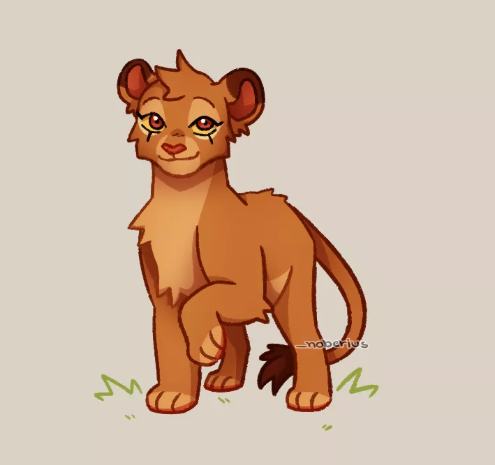 little lion cub // art by me.