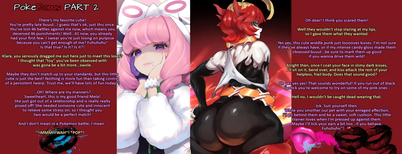Meeting Mela, and Becoming Her Toy 🌟💄 [Pokemon] [PokeDoms Series Part 2] [F4A] [F Dom] [Name Calling] [Teasing] [Lipstick Kiss Marking] [Face Sitting] [Cutesy & Aggressive] [Klara & Mela]