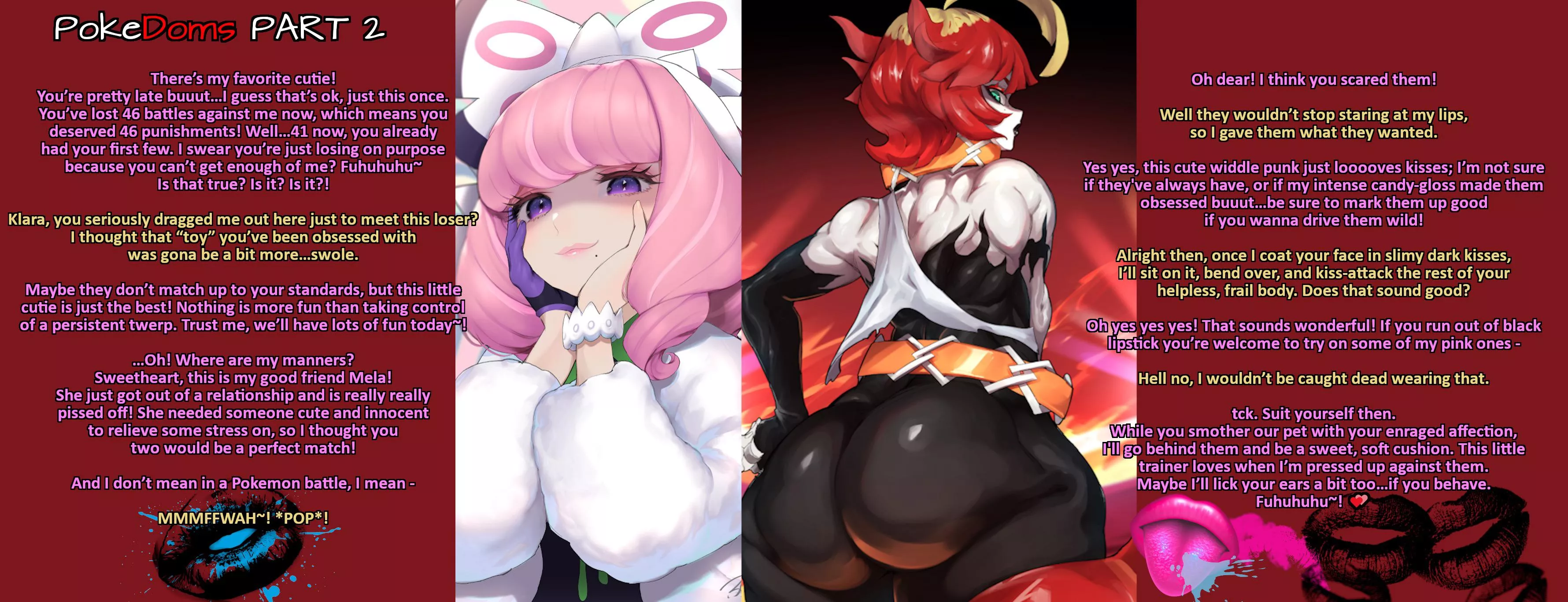 Meeting Mela, and Becoming Her Toy 🌟💄 [Pokemon] [PokeDoms Series Part 2] [F4A] [F Dom] [Name Calling] [Teasing] [Lipstick Kiss Marking] [Face Sitting] [Cutesy & Aggressive] [Klara & Mela]