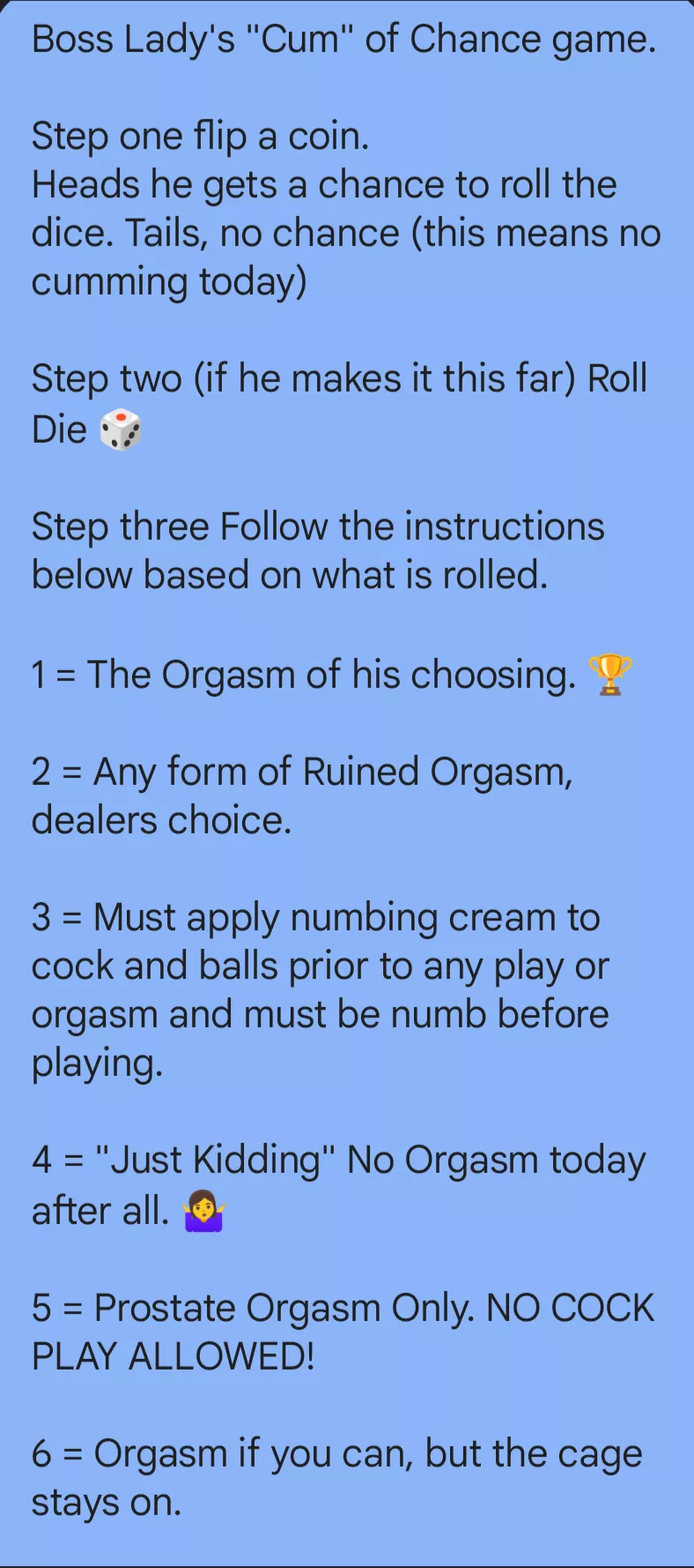 My Boss Lady has modified her own chastity game😳Can't wait to try it out!!🫣