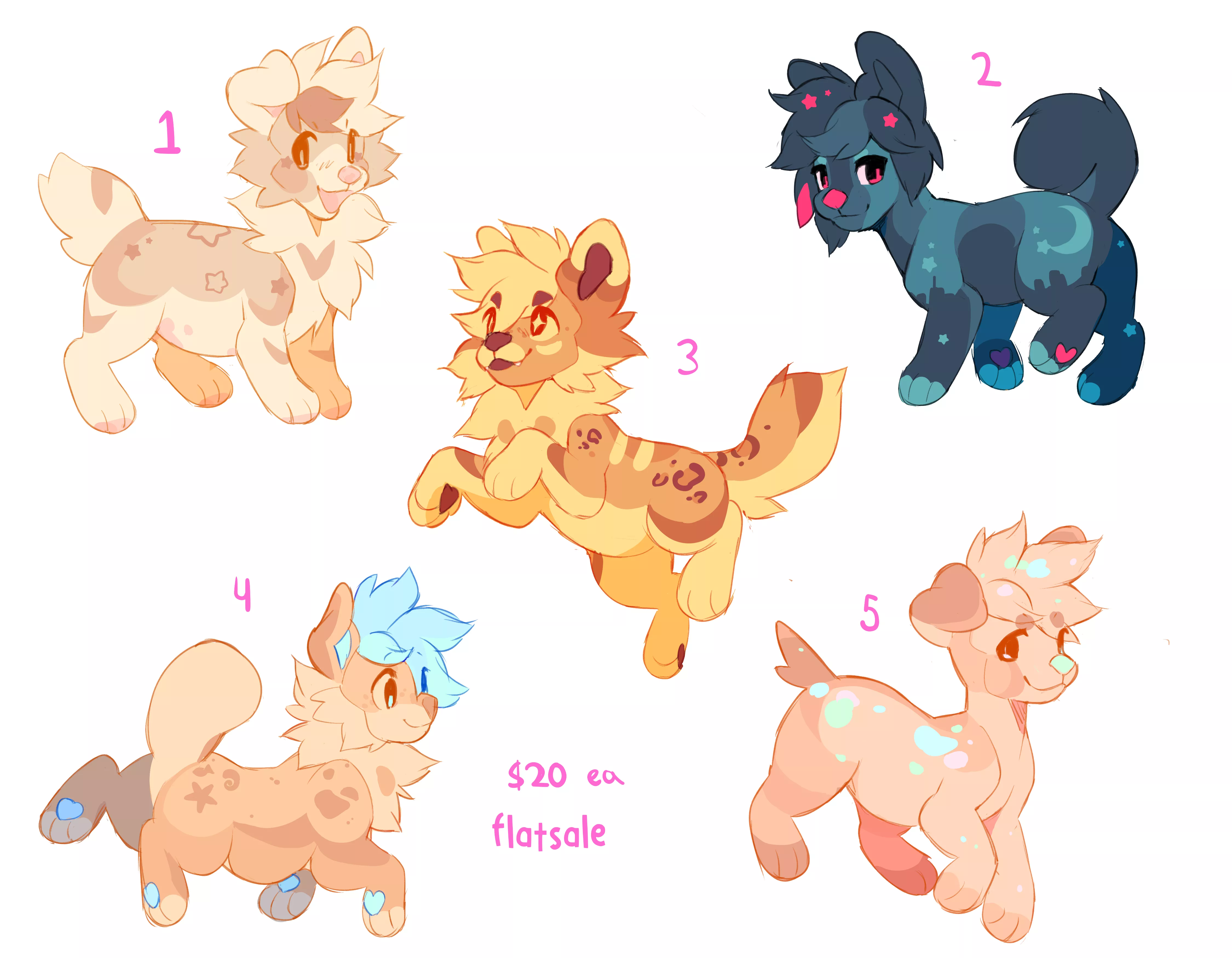 Some adoptables I made ❤ (@tea_pancake on insta)