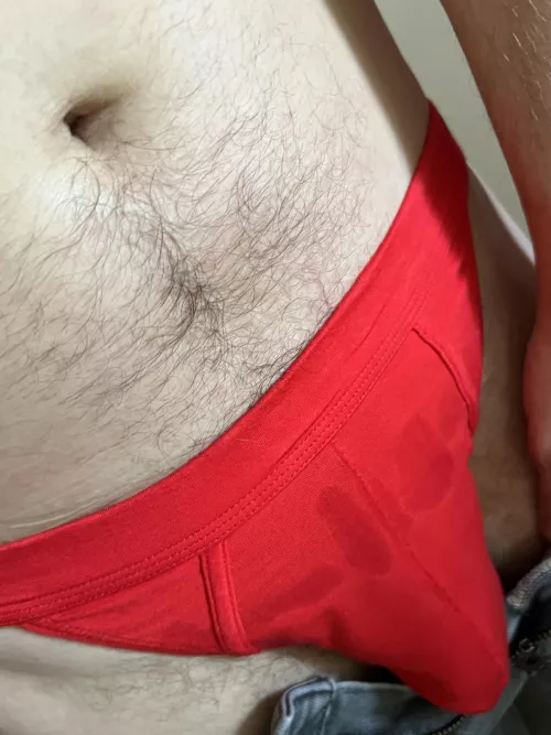 Sweaty red thong 👺