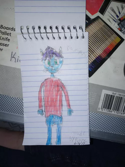 I drew my fursona without tracing. I'm proud of it.