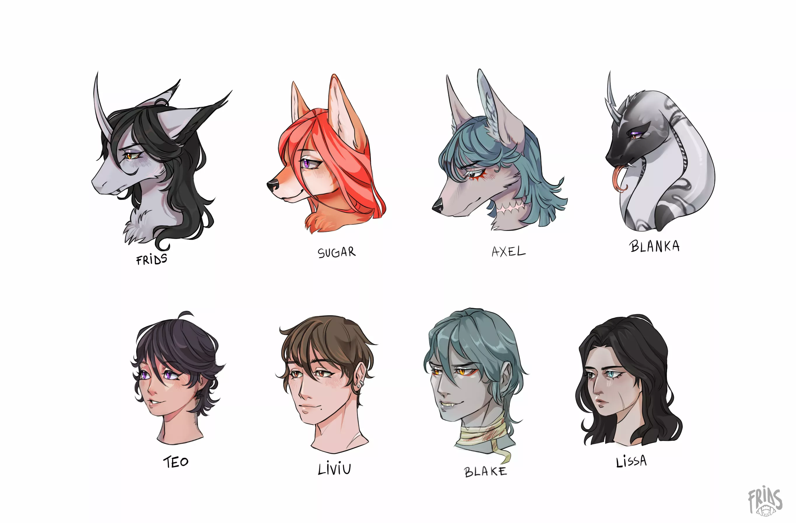 I made a character show case with my oc's ^^ If you have questions about them I will gladly answer ^^