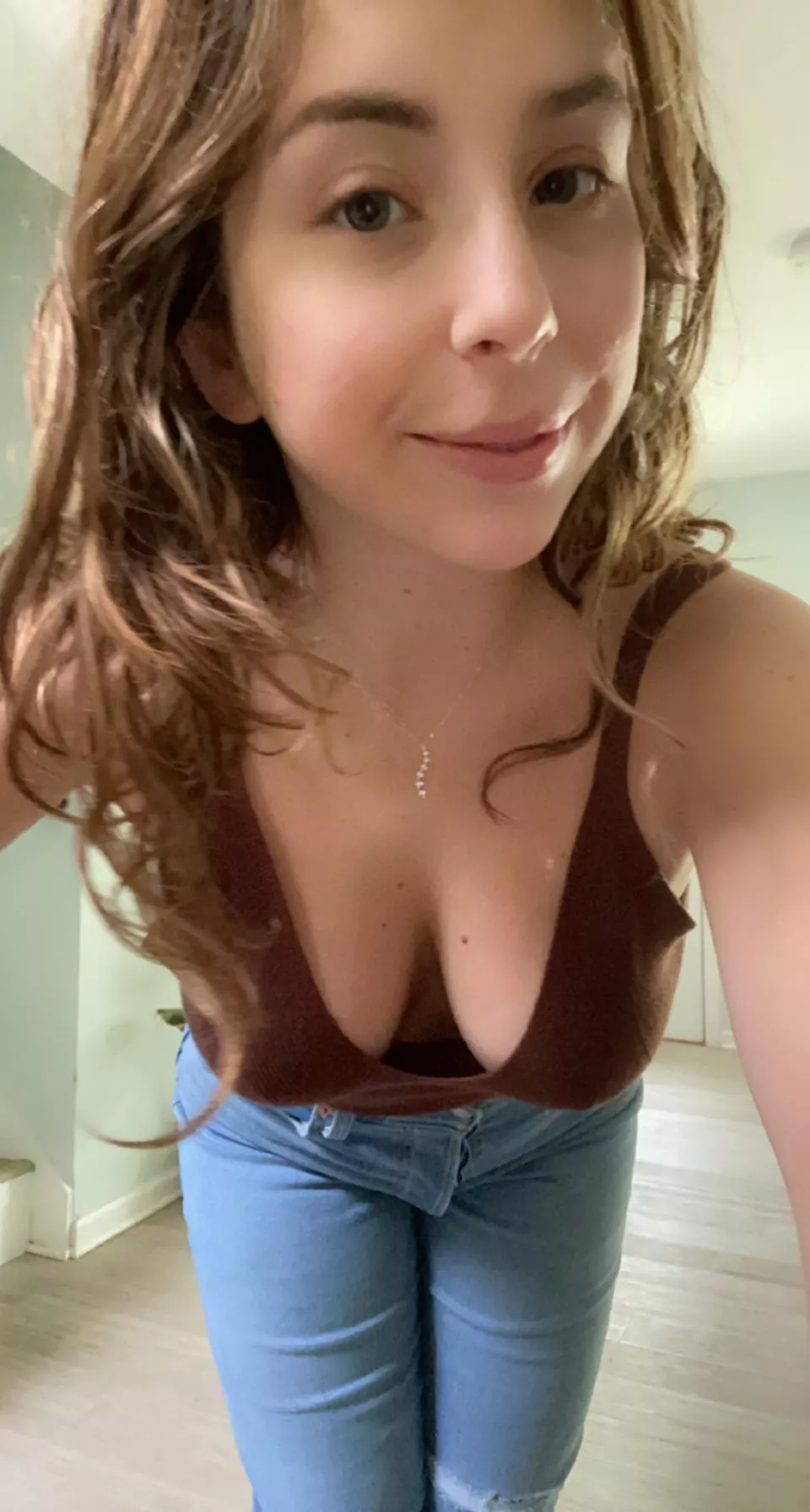 No make up on and letting you examine