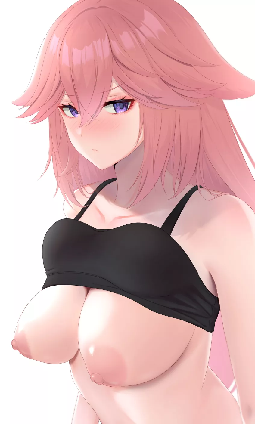 Yae Breasts Out Blush (Run Sho) [Genshin Impact]