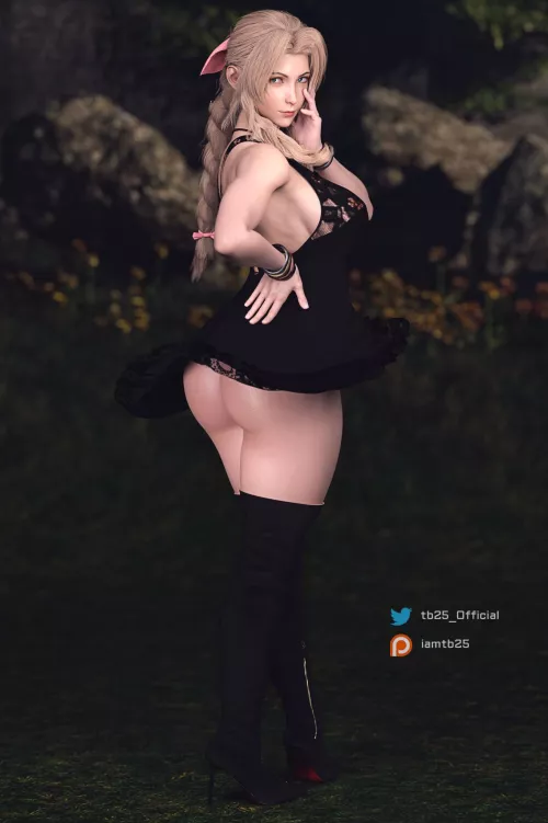 Aerith Butt Exposed by Wind (TB25)