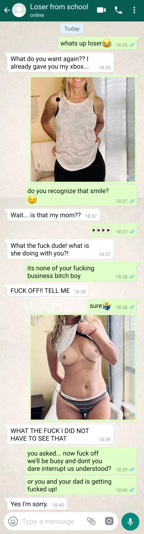 Your bully decided to fuck your mom too after taking your Xbox