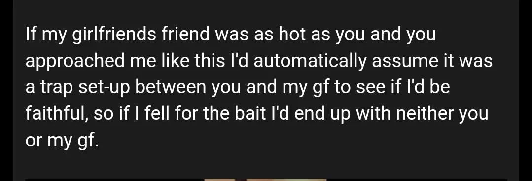 Definitely a setup....