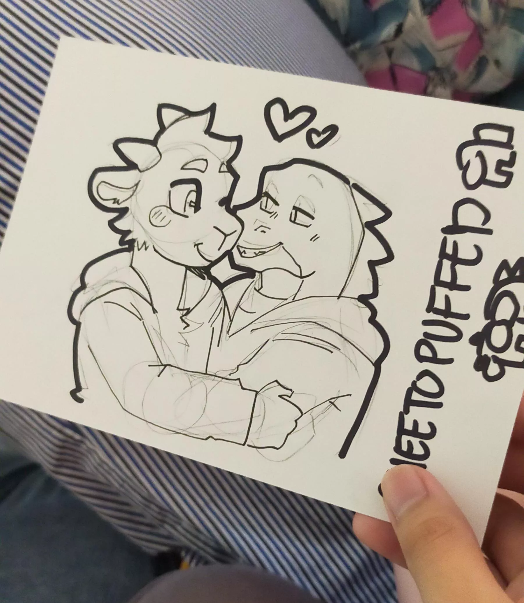 Got this art of my bf and I's sonas (Done by @CHEETOPUFFED on Twitter)