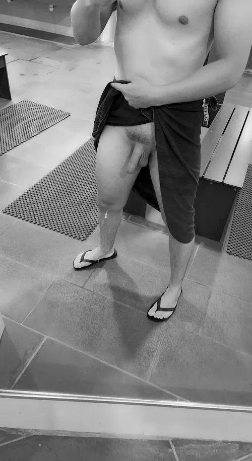 I love hanging out in the locker rooms longer than I should and flashing guys.