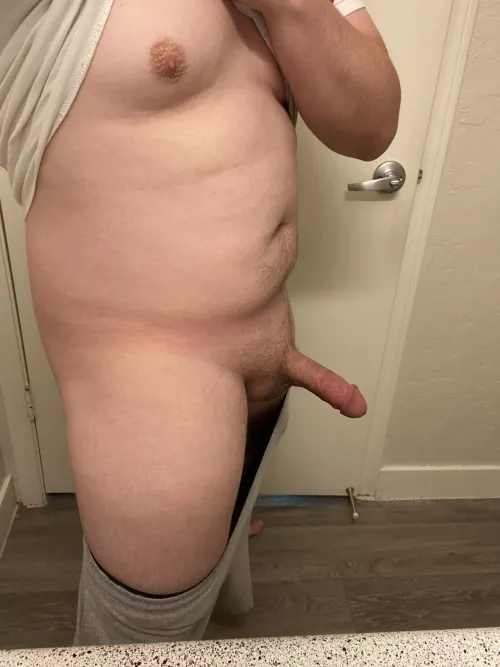 I’m not the most chiseled, but I am pretty damn happy with my thick body and thick cock today