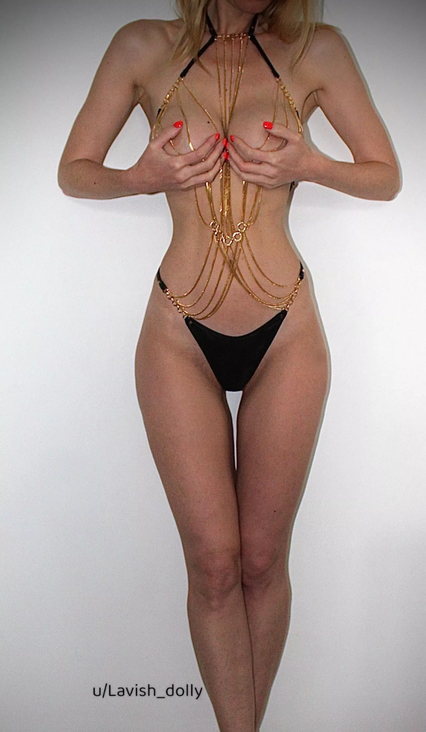 Love the sensation of the cold chains brushing against my body