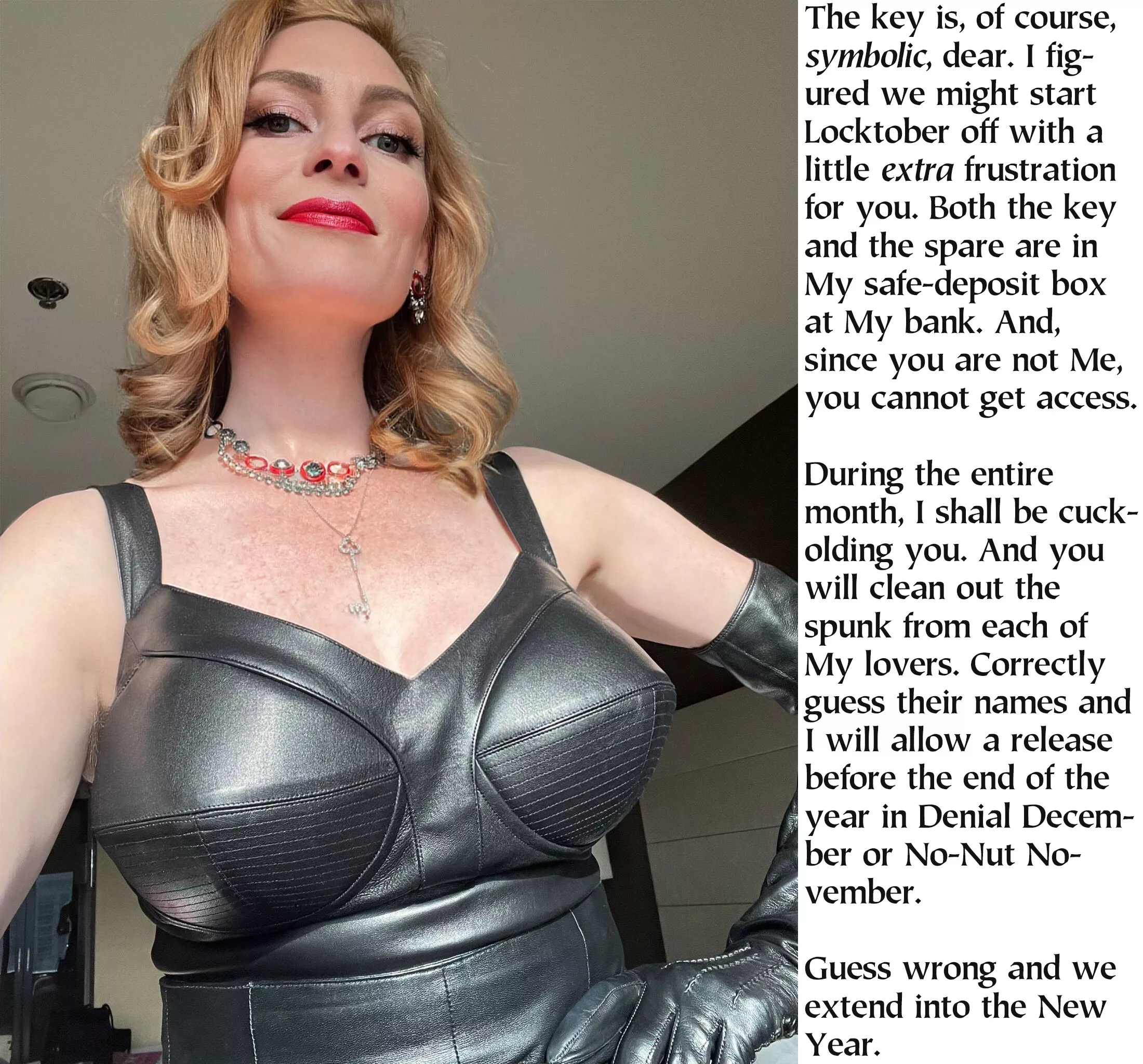 She has never introduced you to any of Her lovers. She has never mentioned their names, only that they pleased her better than you ever could.