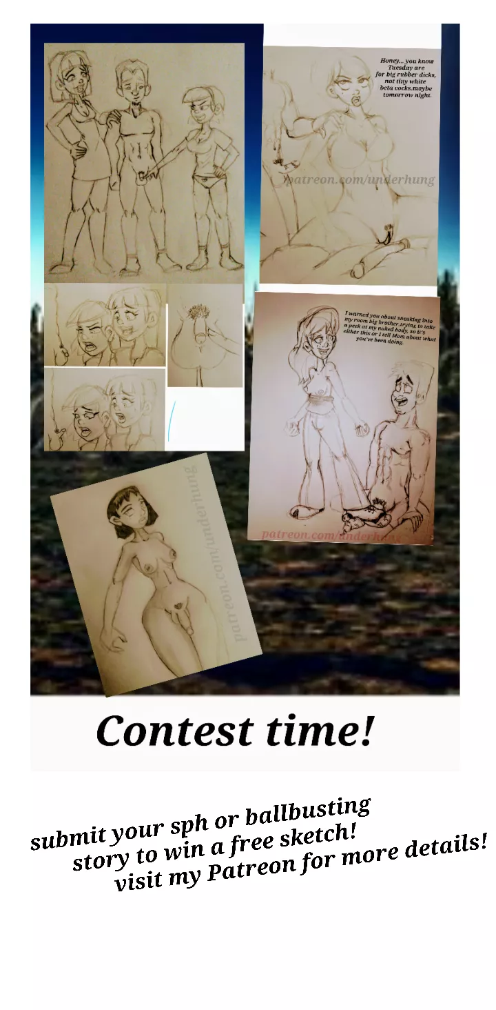 submit your ballbusting or sph story to me for a chance to win a custom sketch