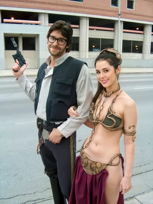Lena Meyer-Landrut (German Singer) as Princess Leia, together with her husband Mark Forster (Also a german singer) as Han Solo