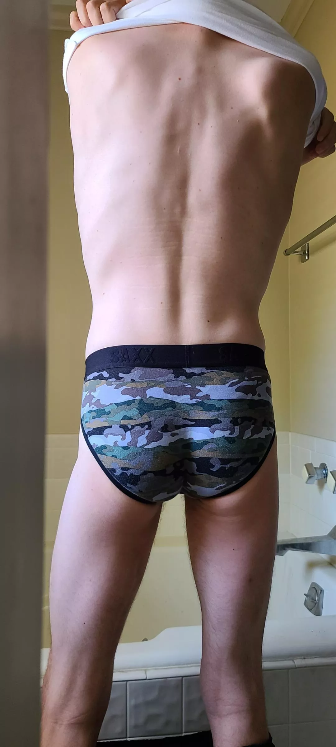 Skinny butt in briefs