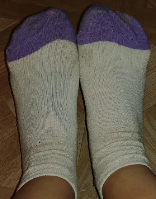Smelly server socks worn during my busy shifts! Message me to book your wear!