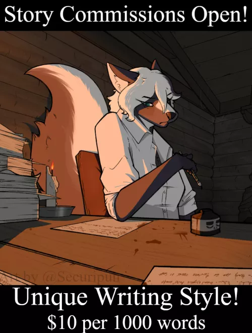 Story Commissions Open! $10 per 1k words! [Art by Securipun]
